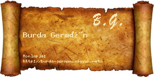 Burda Germán névjegykártya